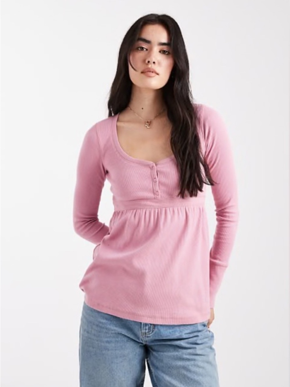 Hollister Y2K style babydoll top tie back size medium